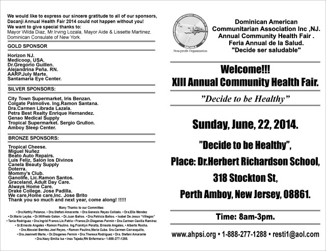 Perth Amboy, Health Fair, Service 2014, Free Exams