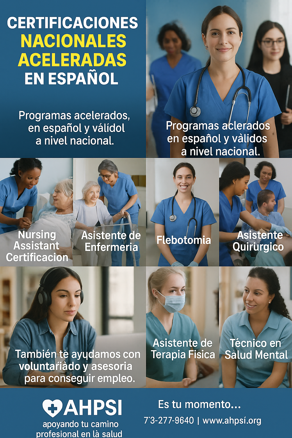 Ahpsi, certificaciones a tu alcance!! | AHPSI,Asoc.Hispana de profesionales  de la salud, inc,NY, image size:1024x1536