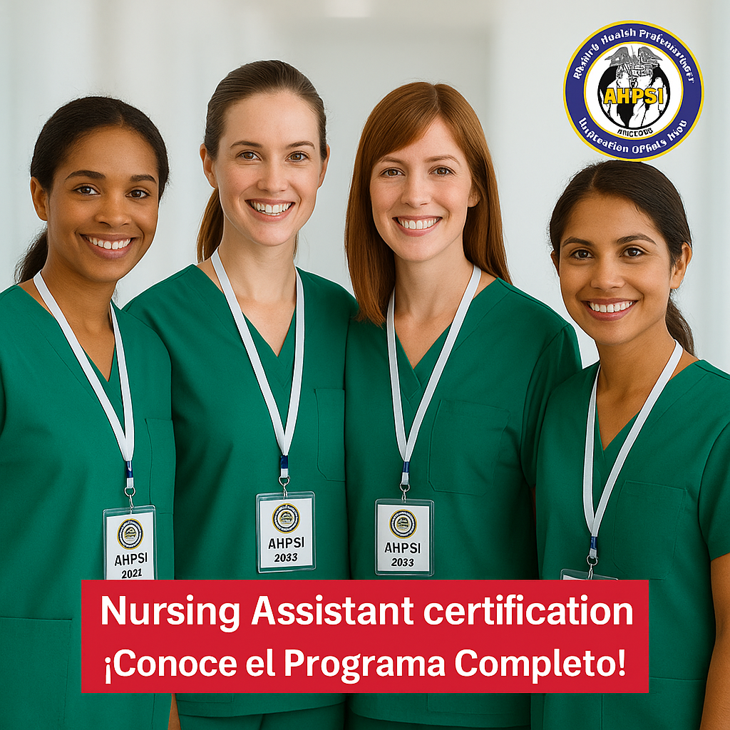 Contenido de nuestras certificaciones nacionales | AHPSI,Asoc.Hispana de  profesionales de la salud, inc,NY, image size:1024x1024